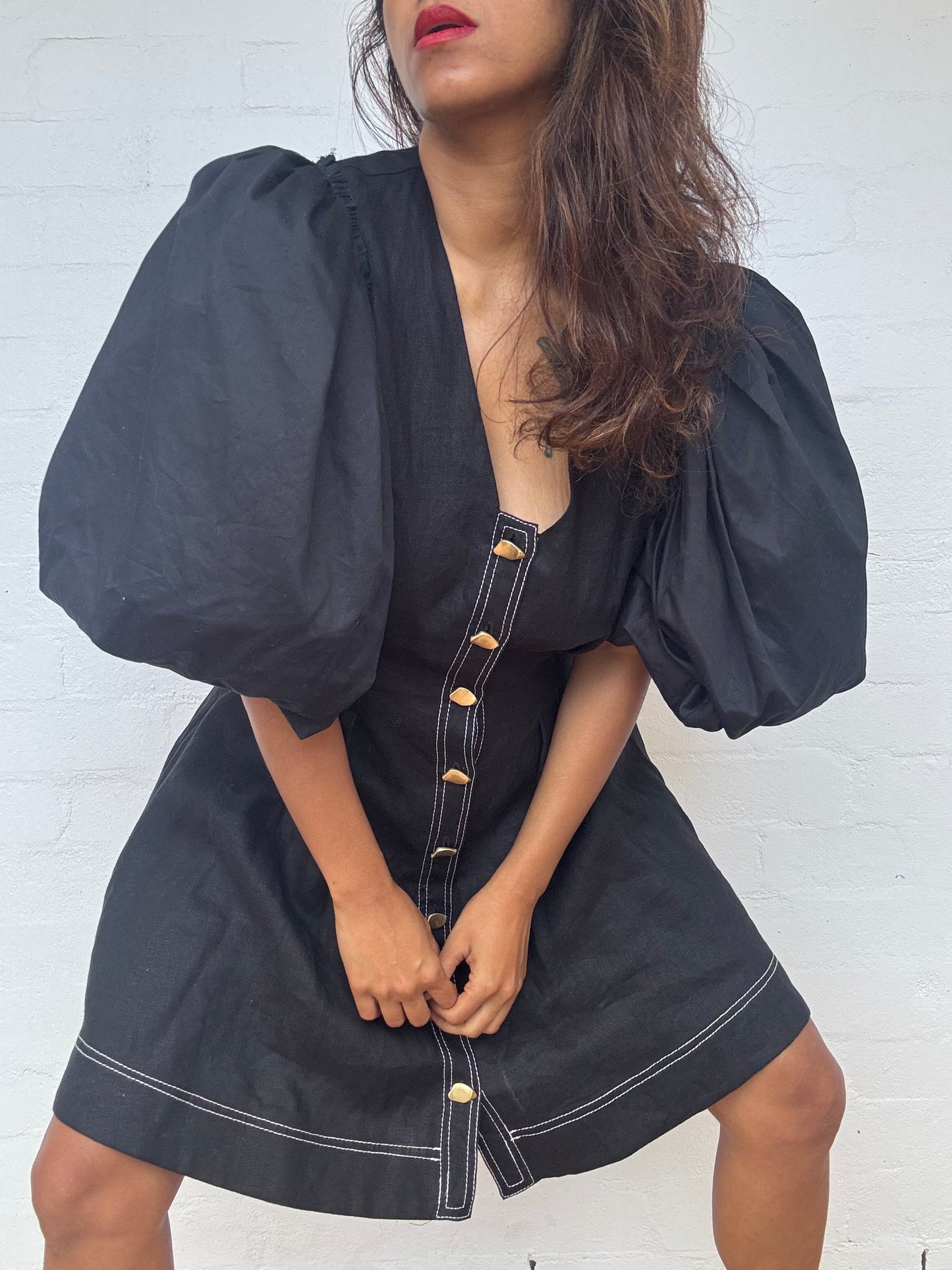 AJE Quietude Black Dress