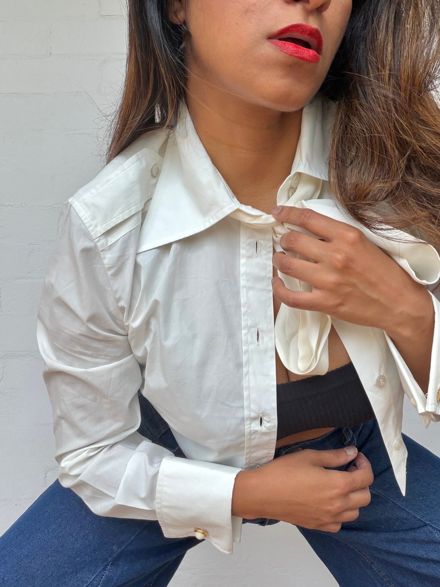 GUCCI White Cropped Shirt
