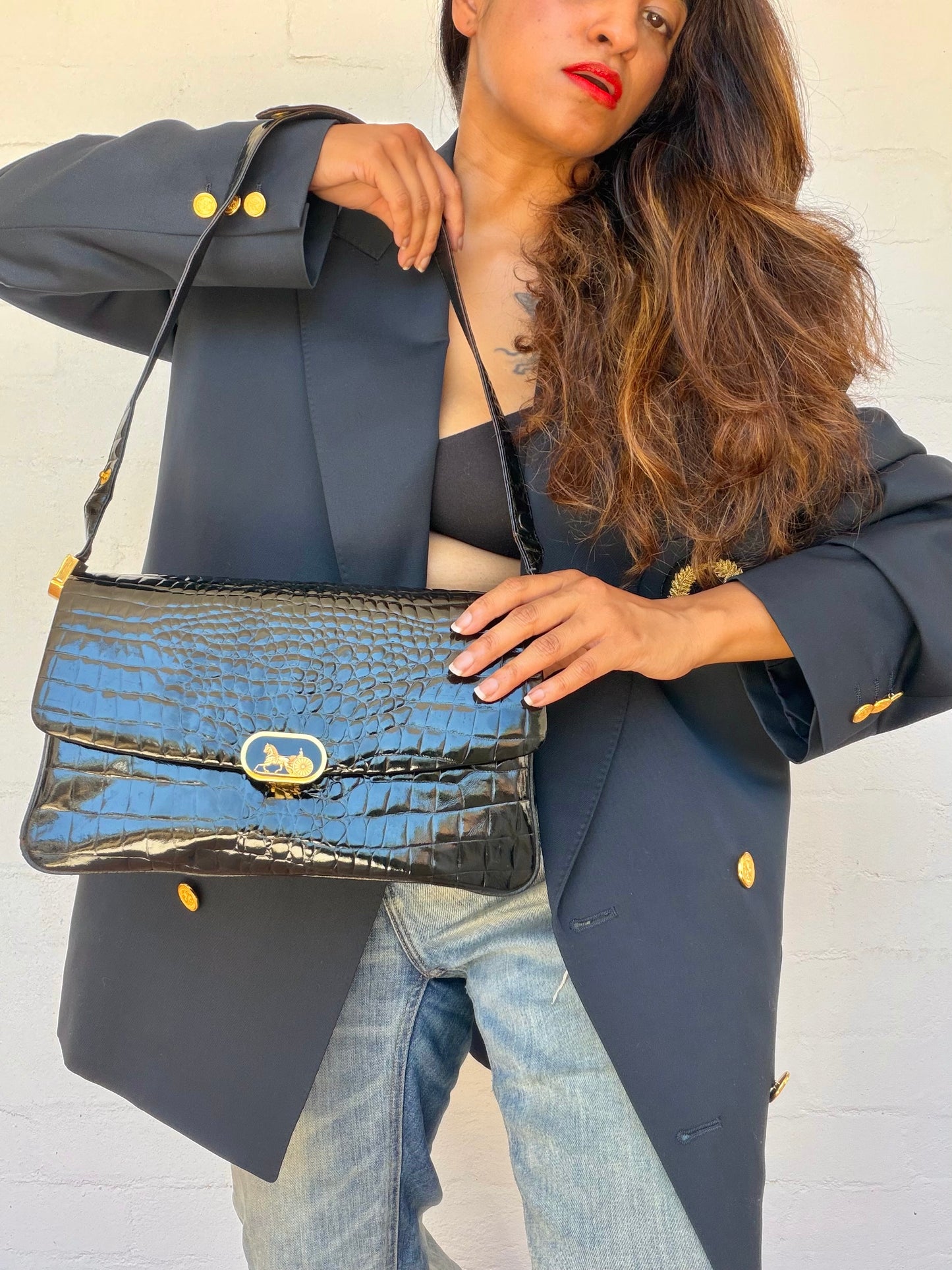 Rare Authentic Vintage Horse Carriage Celine Bag