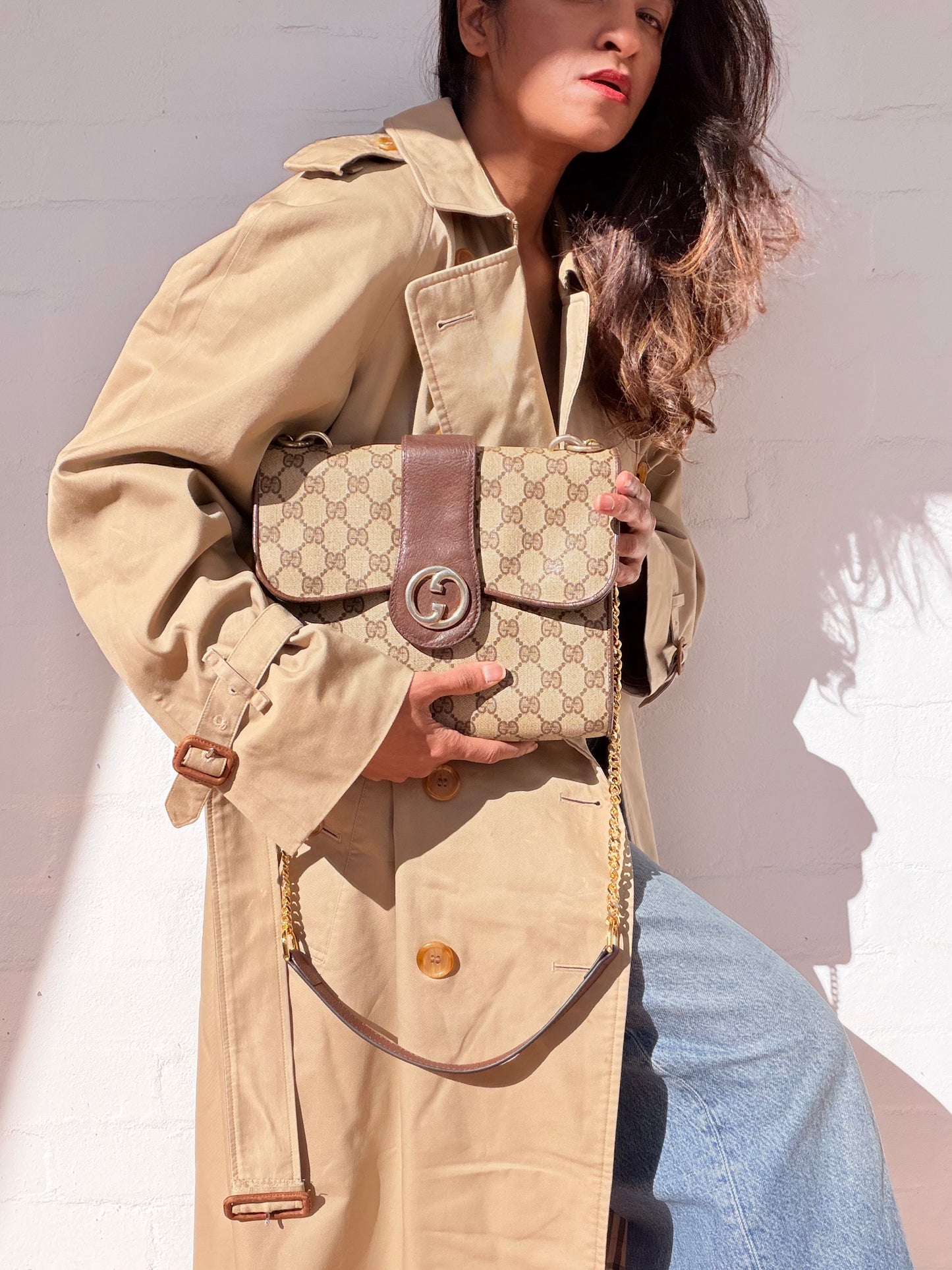 Vintage Gucci Monogram Crossbody Bag