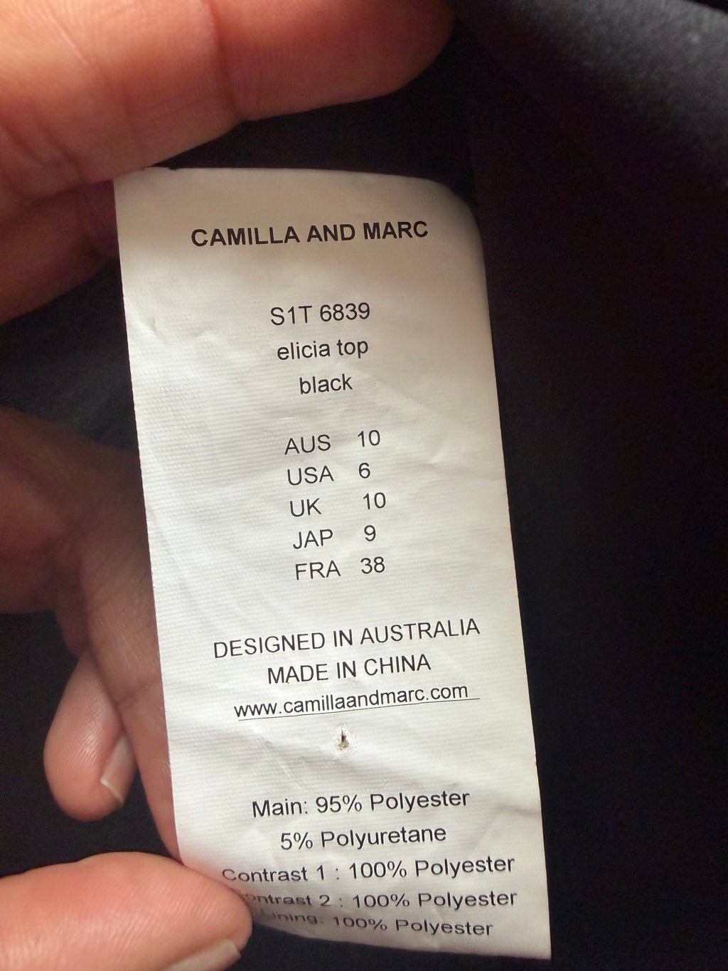 Camilla and Marc Black Dress