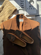 Fendi Brown Zucca Canvas & Leather Bow Loafers