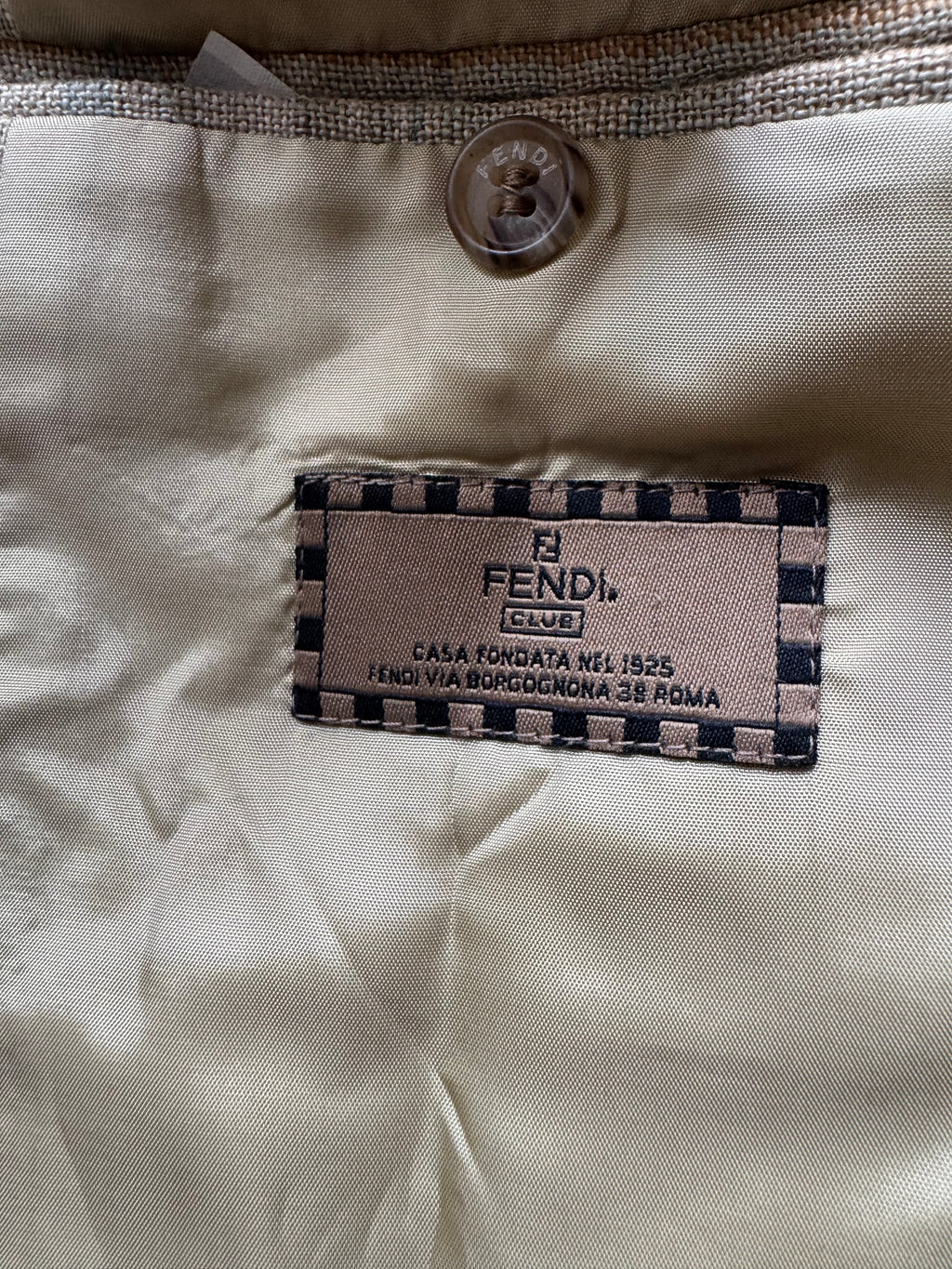 Vintage FENDI Check Tailored Blazer - 100% Linen