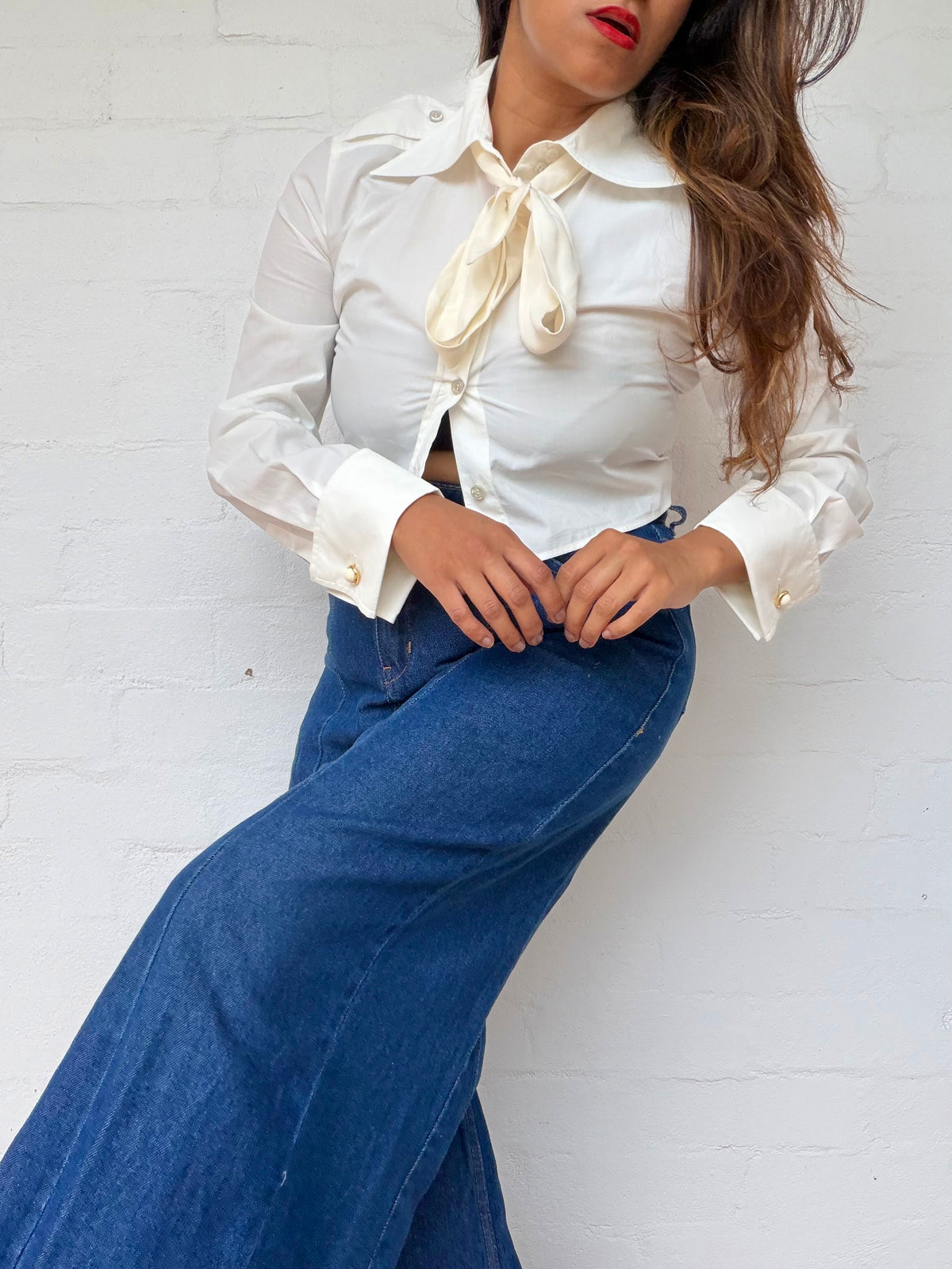 GUCCI White Cropped Shirt