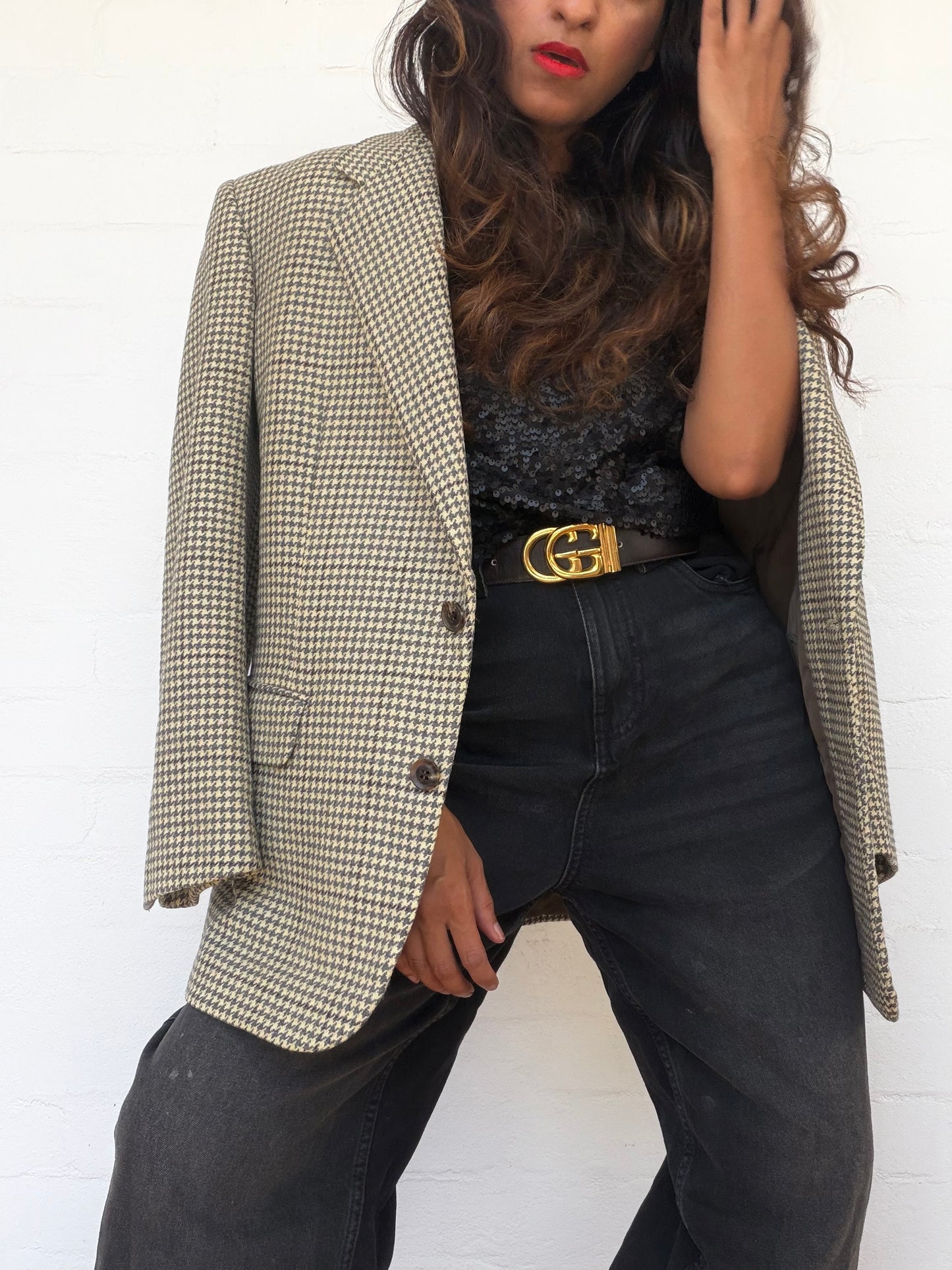 Vintage Christian Dior Houndstooth Blazer