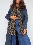 Vintage Fendi Wool Scarf - Black & Brown