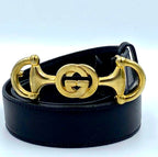 Ultra Rare Vintage Gucci Interlocking G Horsebit Belt