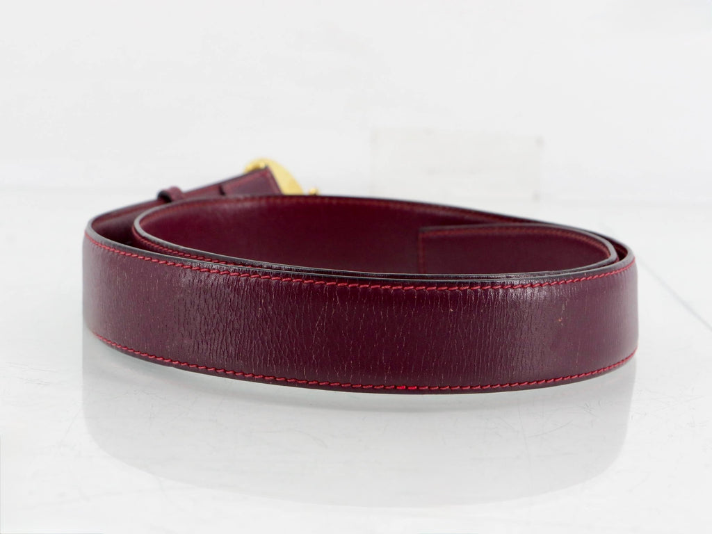 Vintage Céline 1990s Paris Arc de Triomphe Signature Leather Belt