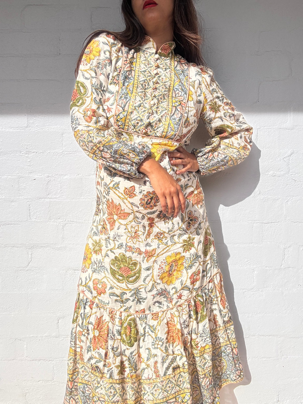 ZIMMERMANN Edie Border High Neck Dress In Crmp