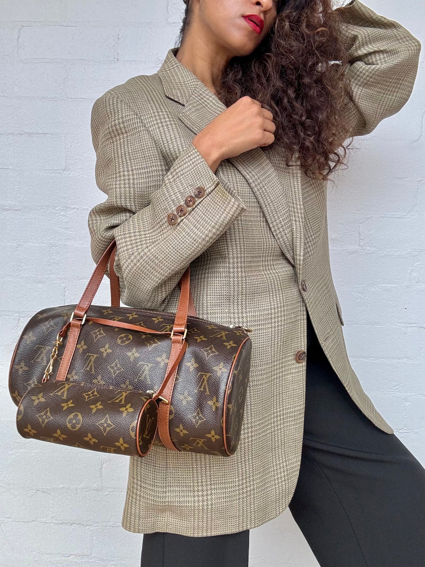 Authentic Louis Vuitton Monogram Papillon 30 Handbag with Mini Pouch
