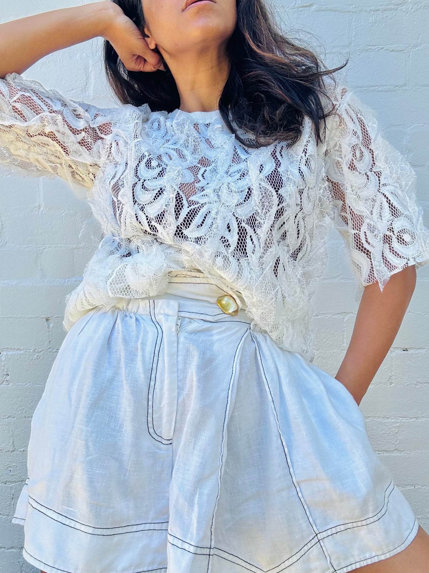 Sheer Applique Blouse