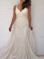 Madison James Paisley Lace Wedding Dress - Ivory