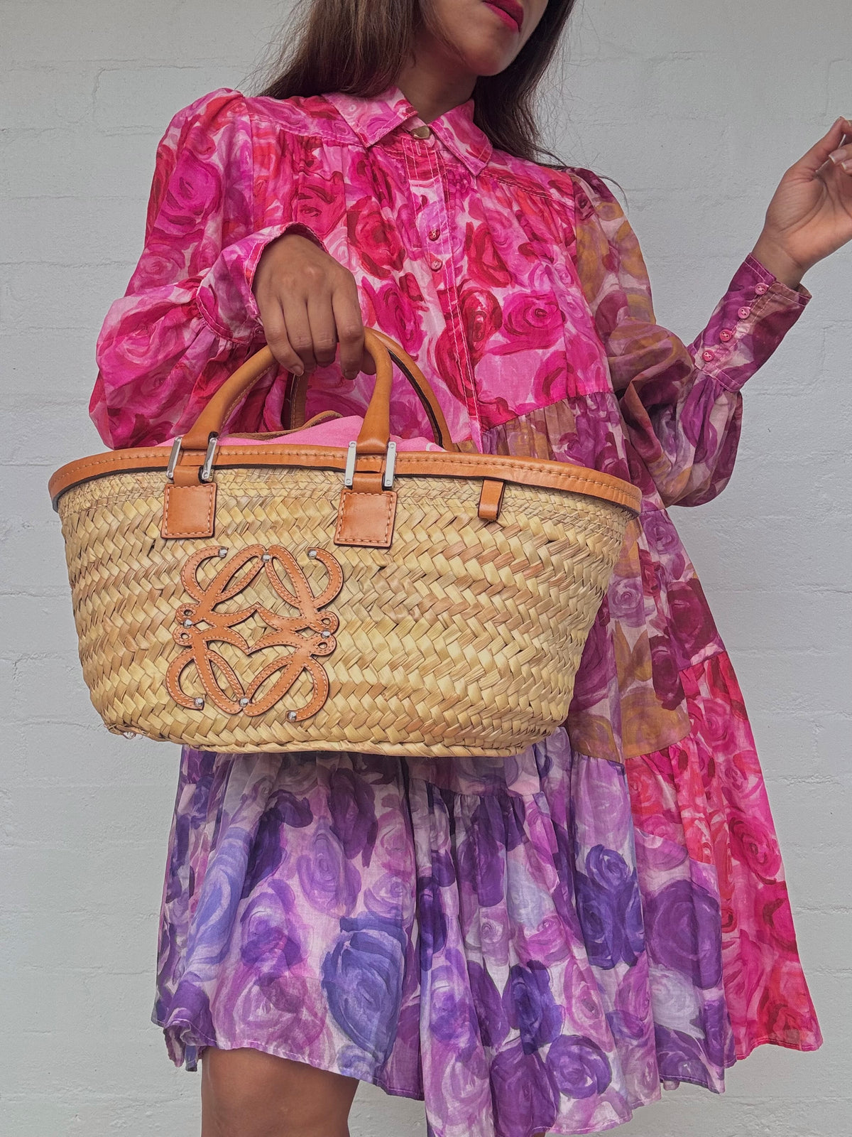 Rare Loewe East To West Basket Bag
