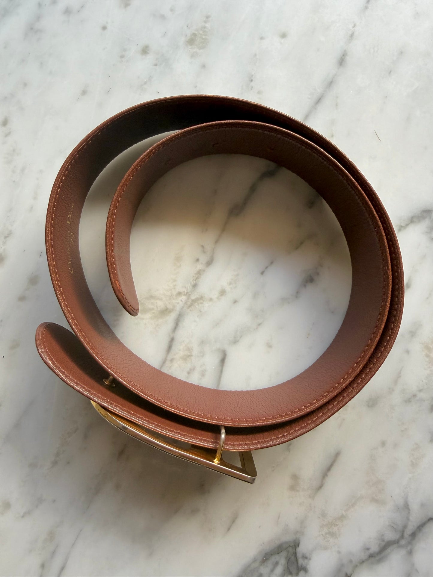 Vintage Christian Dior Brown Leather Belt