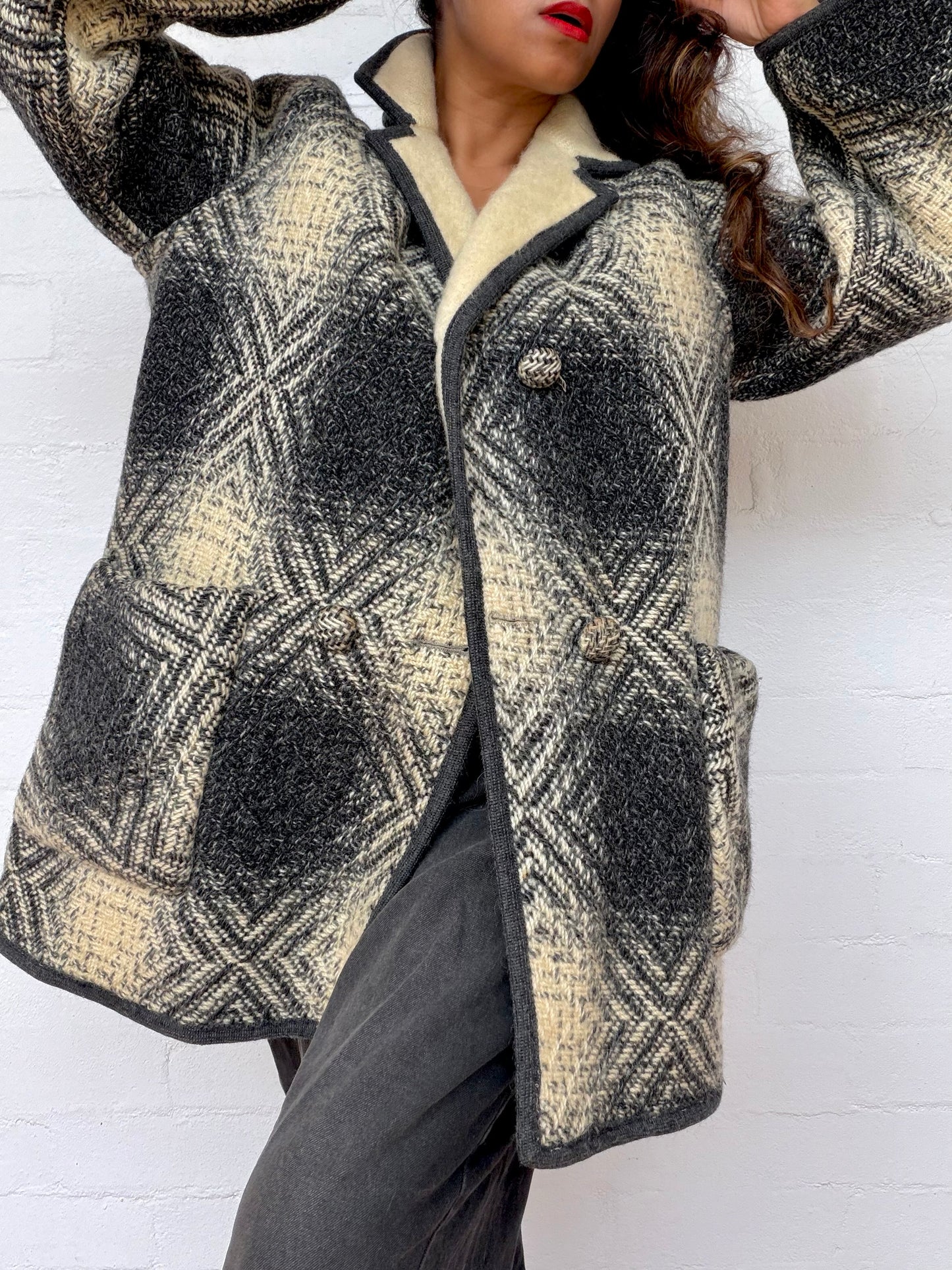 Vintage Reversible Mohair Coat -  Made in England