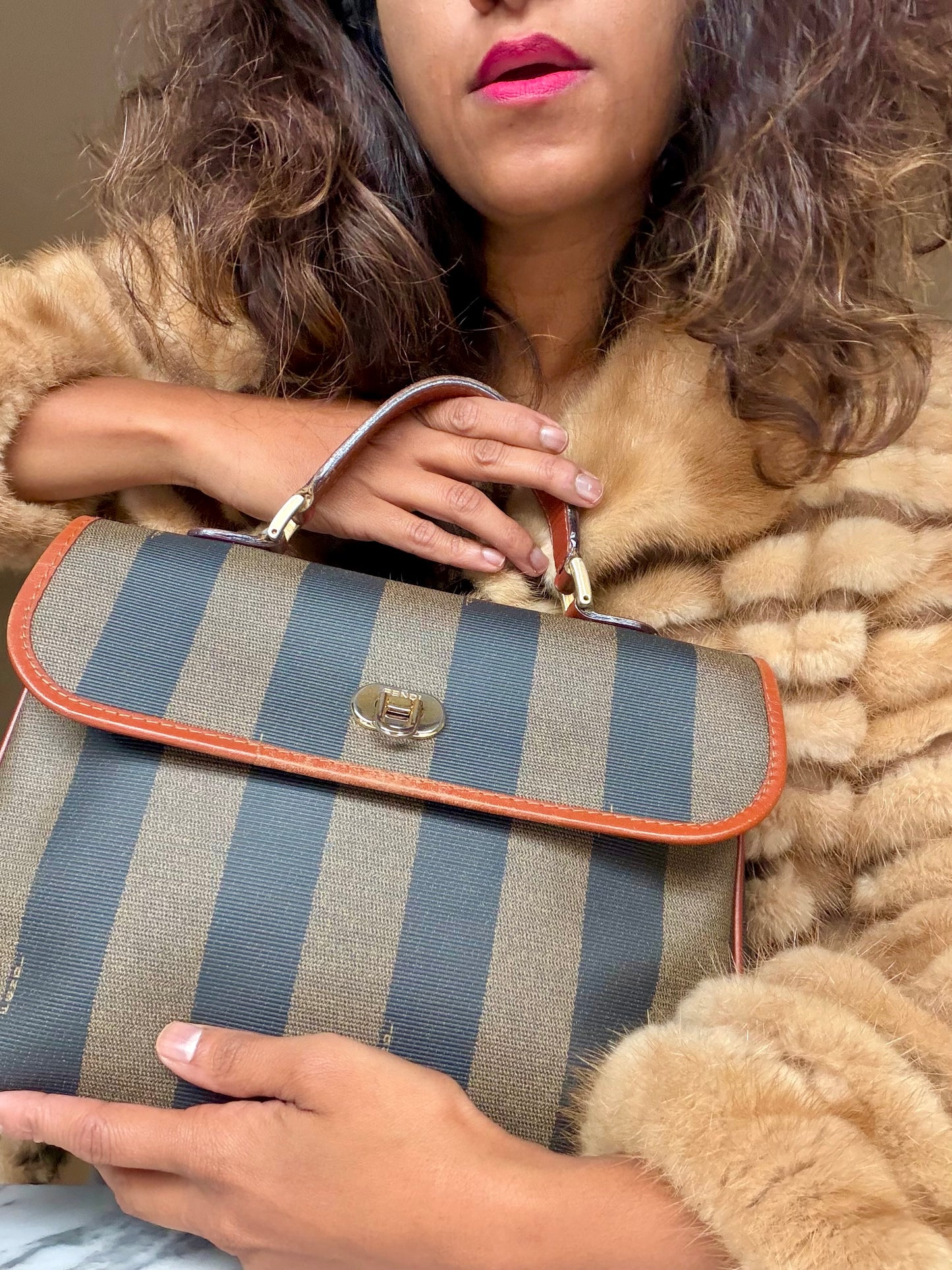 Vintage Fendi Pecan 2-Way Handbag