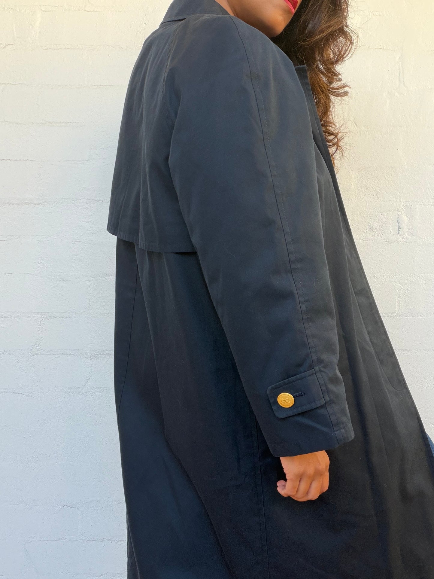 Burberry Balmacaan Trench Coat With Detachable Quilted Lining - Navy