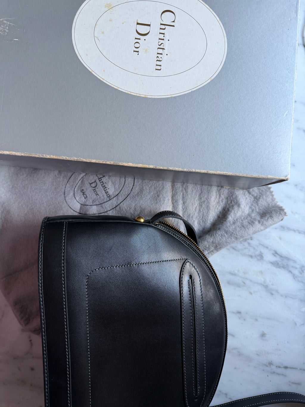 Vintage Dior Leather Bag With Box