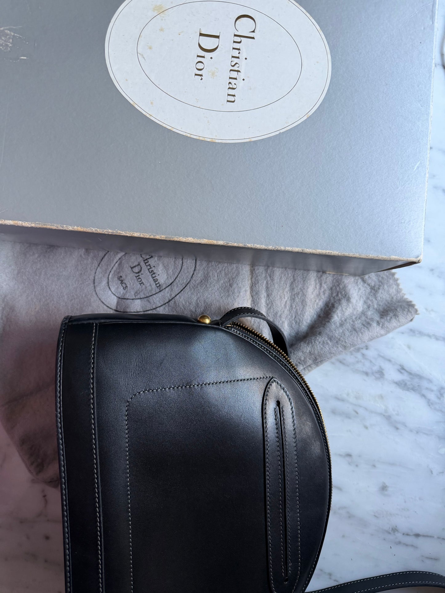 Vintage Dior Leather Bag With Box