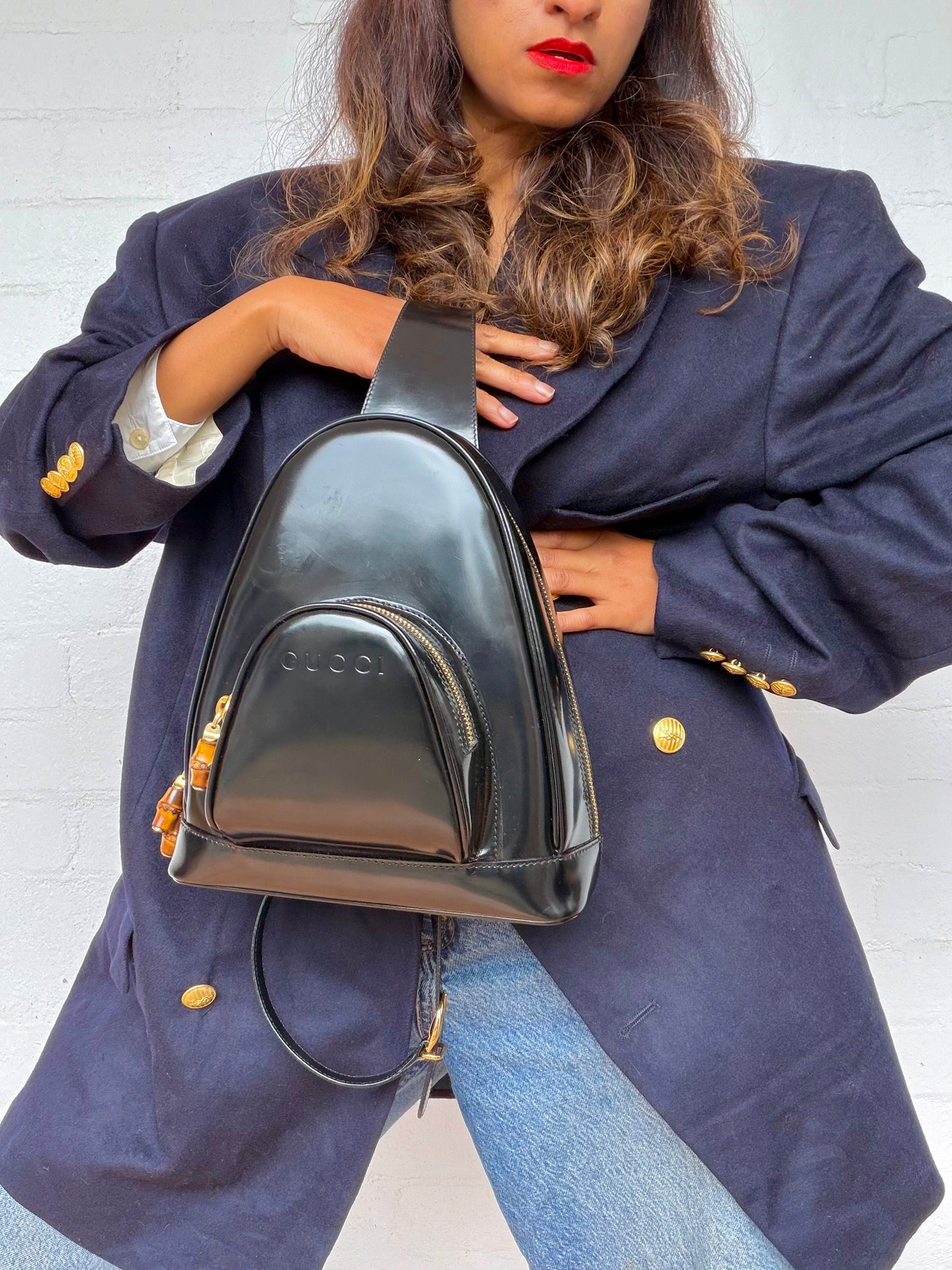 Vintage Gucci Patent Leather Backpack