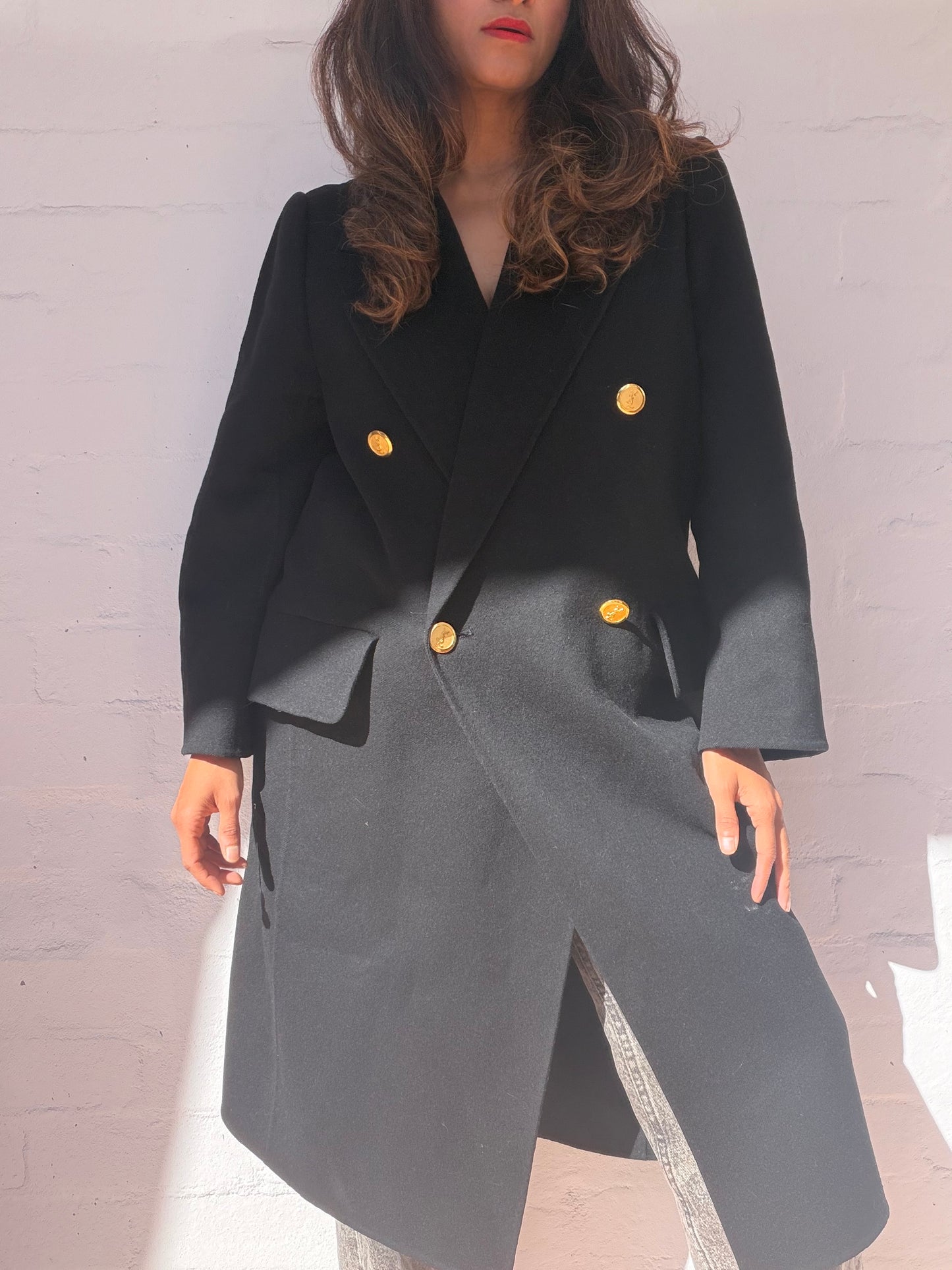 Vintage YVES SAINT LAURENT Double Breasted Long Coat