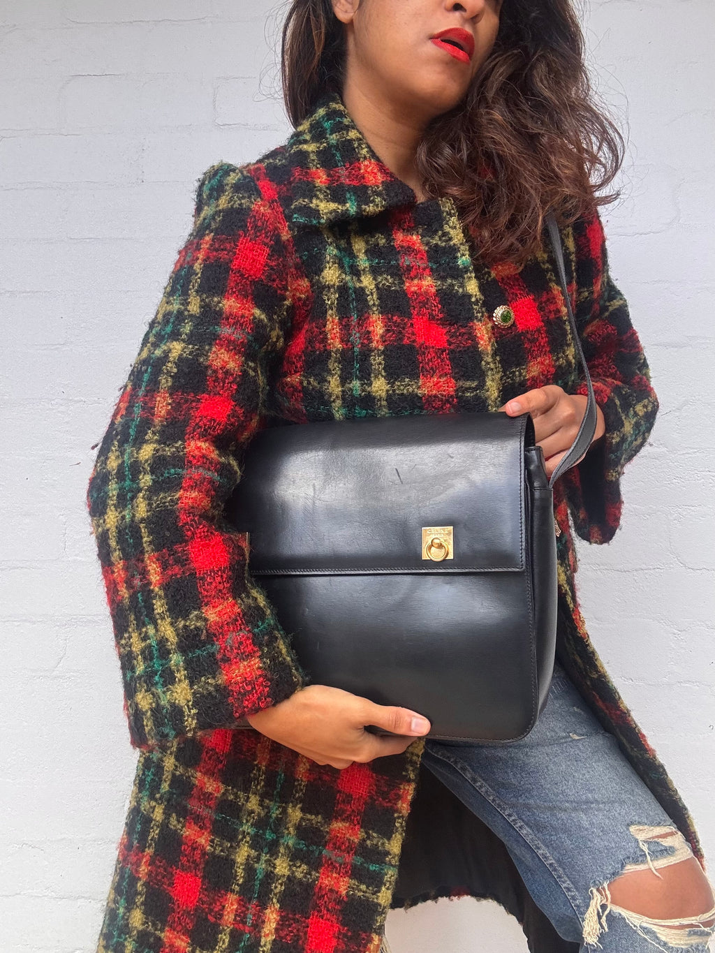 Rare Vintage Laptop Bag in Black Leather