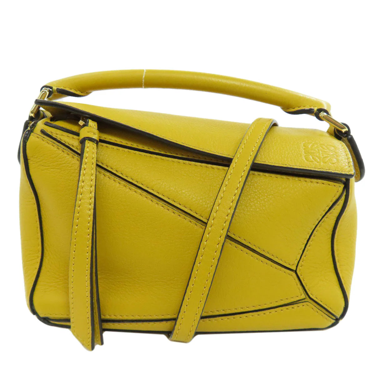 LOEWE Calfskin Yellow Puzzle Mini Bag