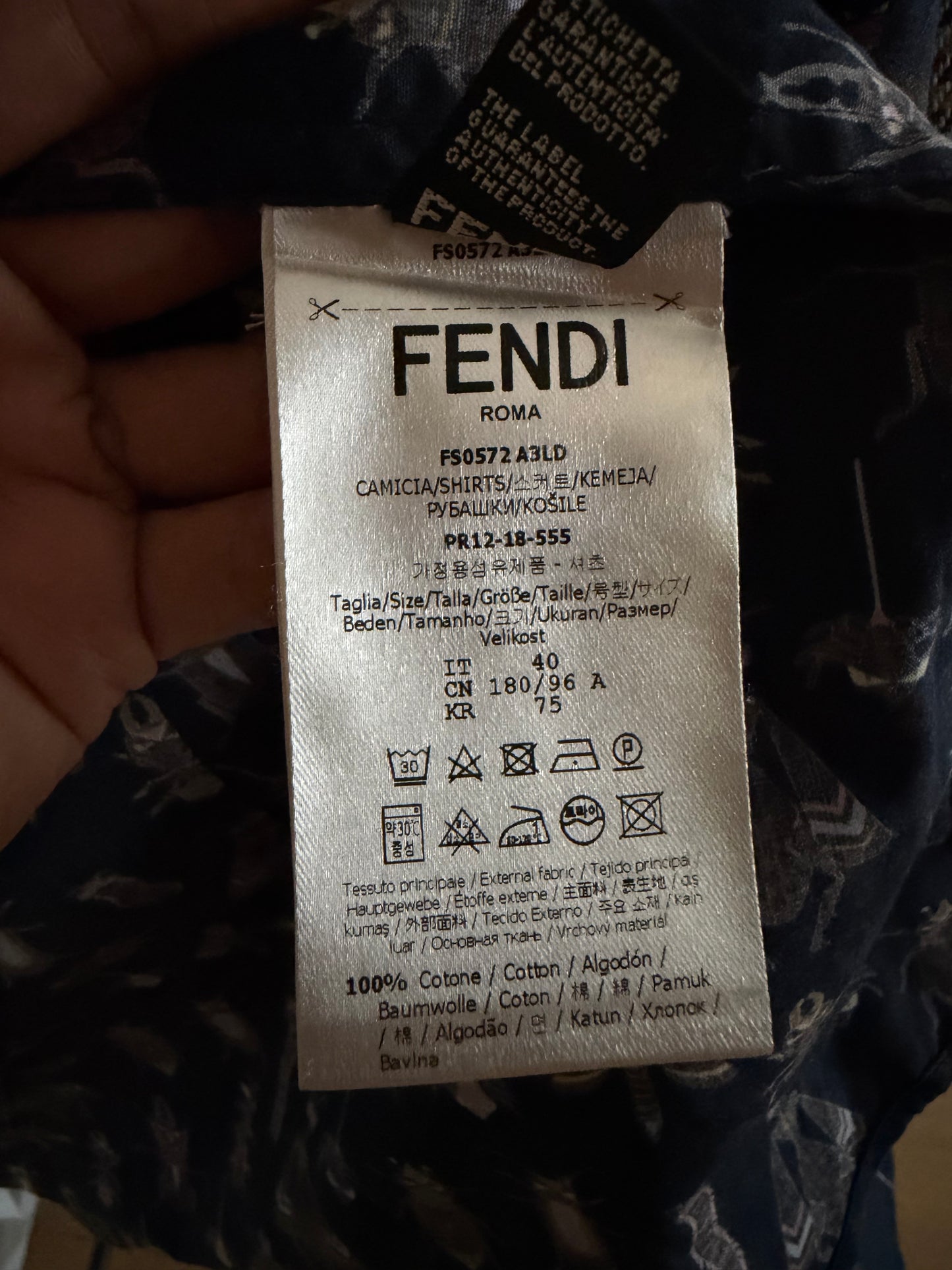 Rare Fendi Cotton Shirt - Bug Print