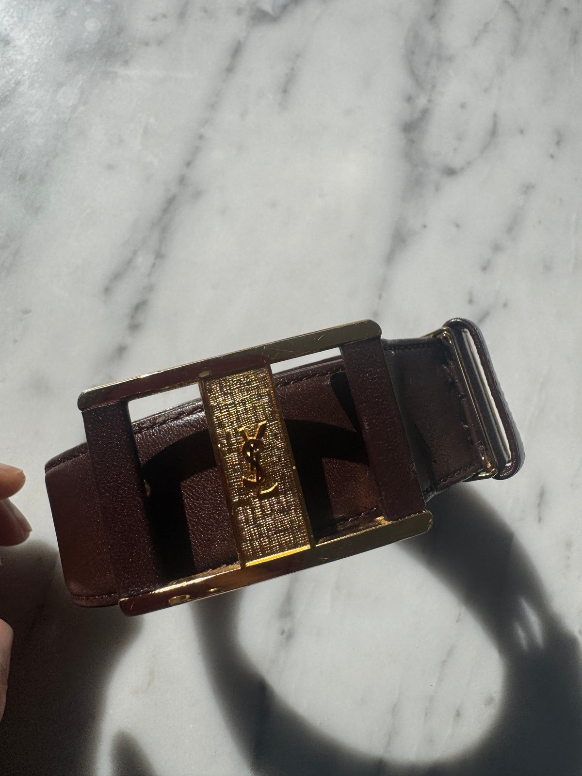 Rare Vintage YSL Brown Leather Belt – Iconic French Elegance