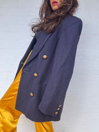 Vintage Jaeger Wool Blazer - Navy