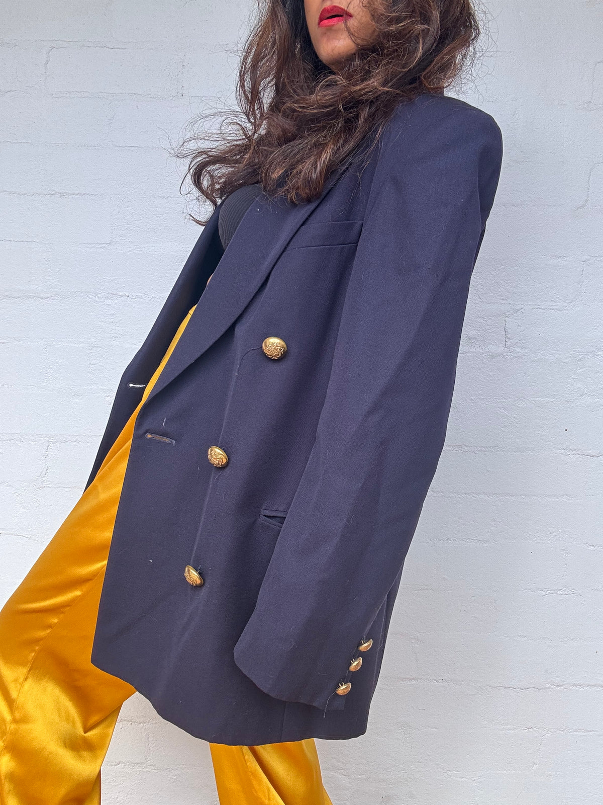 Vintage Jaeger Wool Blazer - Navy