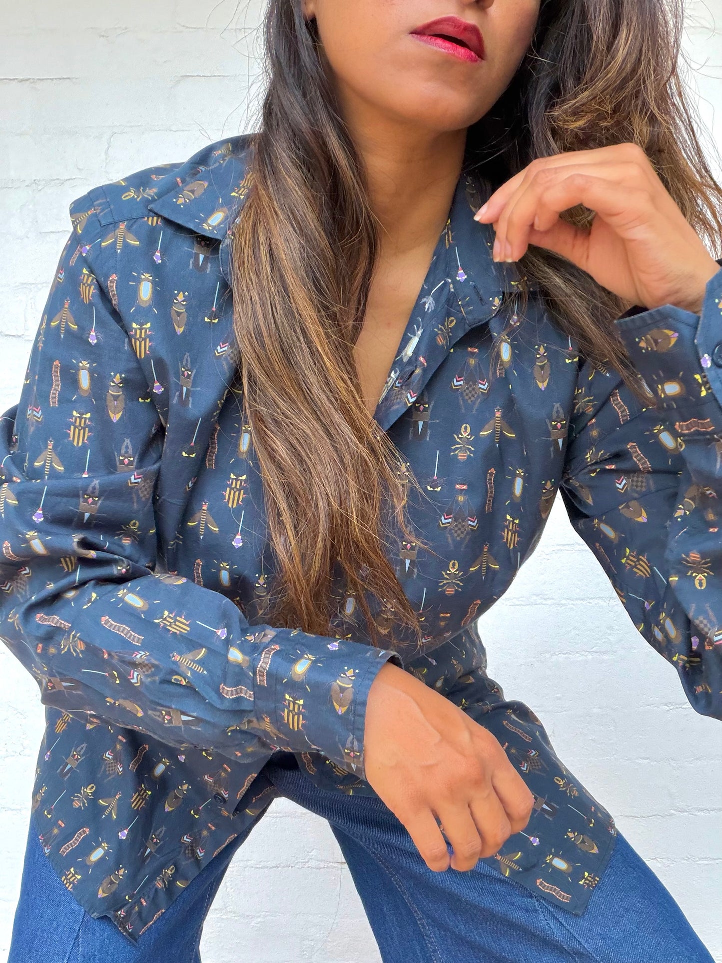 Rare Fendi Cotton Shirt - Bug Print