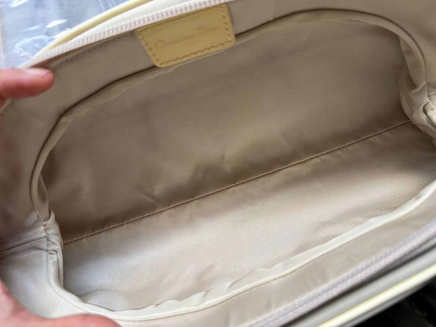 Christian Dior Beige/Yellow Nylon East/West Shoulder Bag