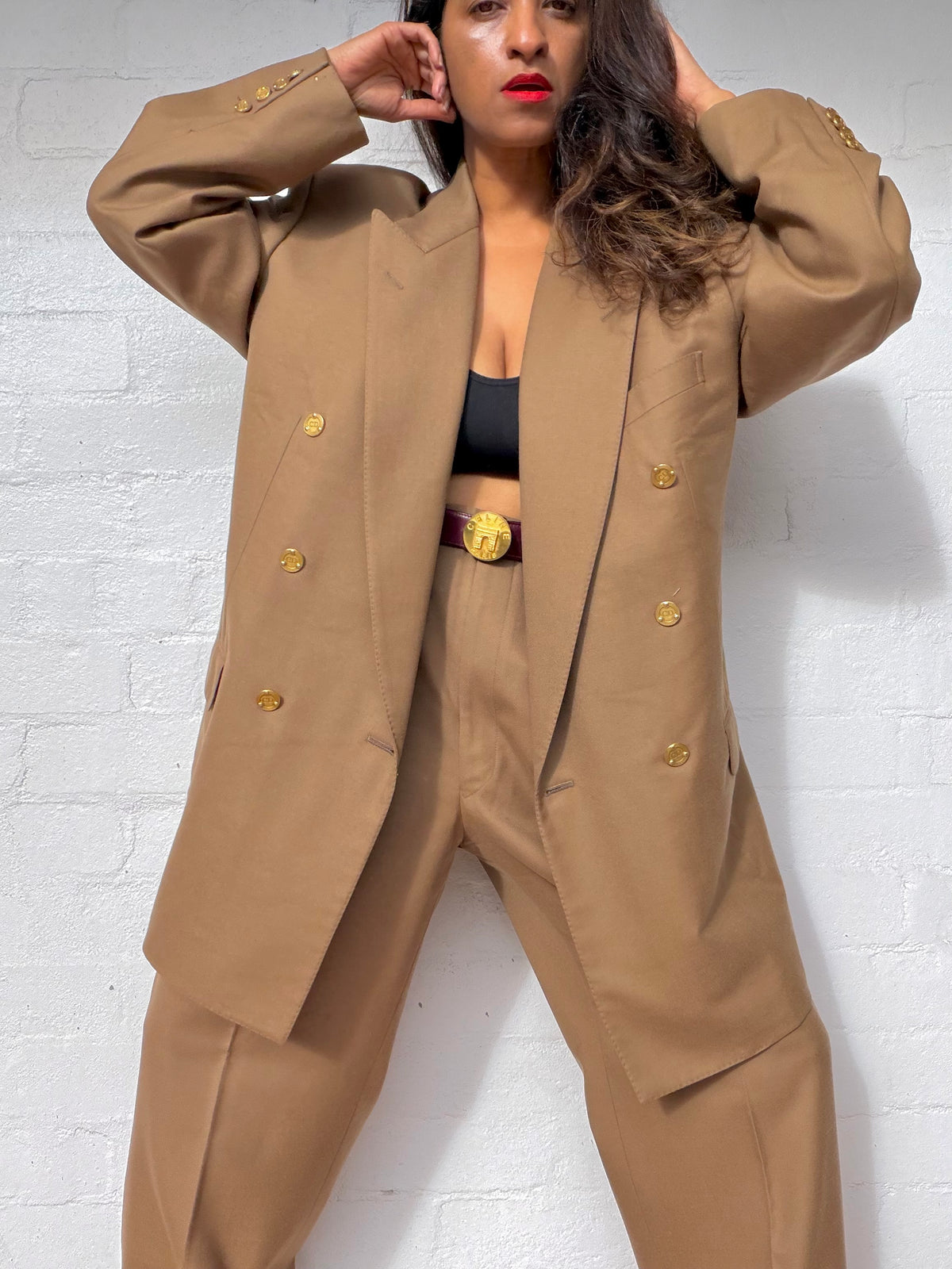 Vintage Christian Dior Double Breasted Wool Suit