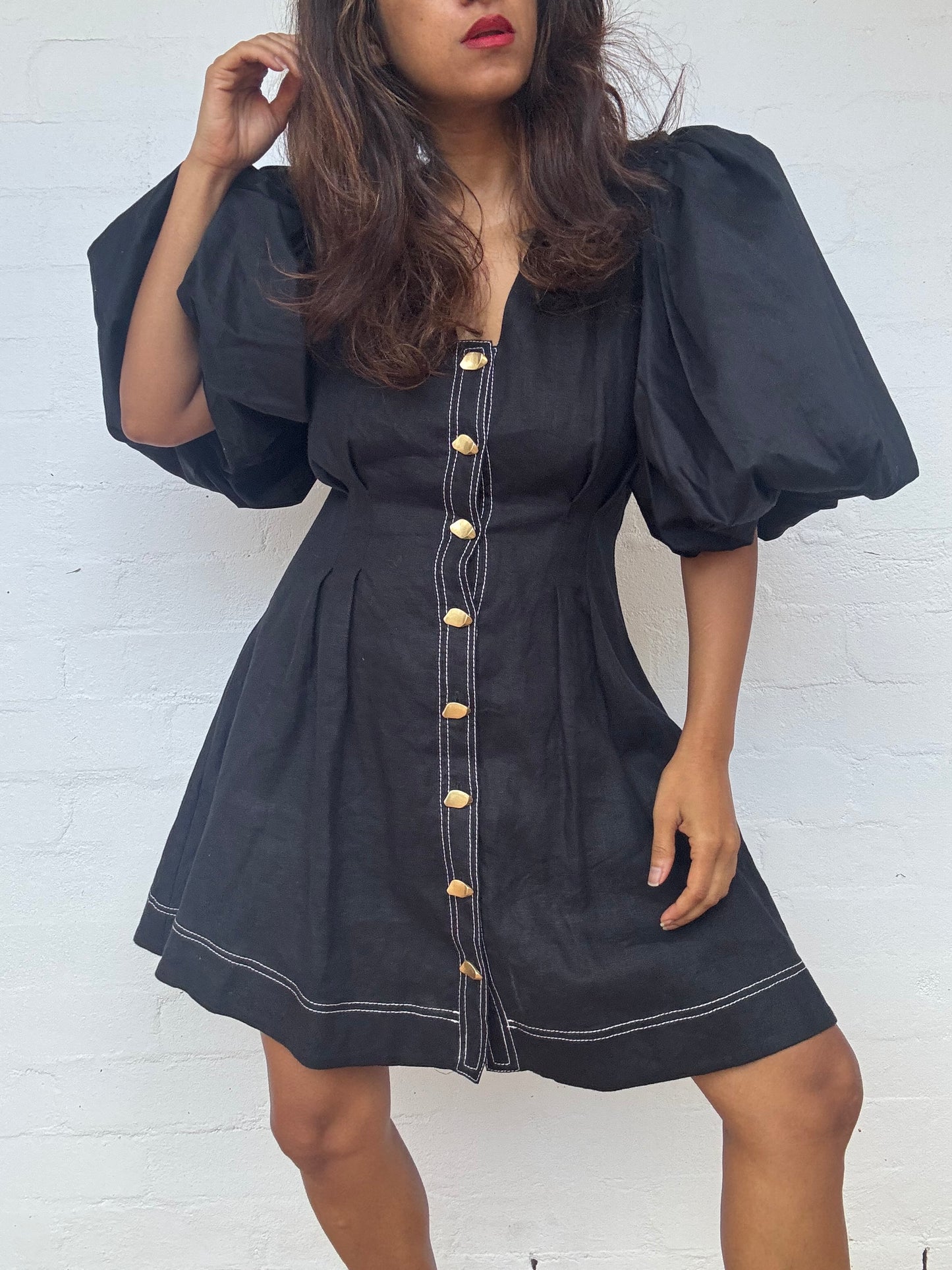 AJE Quietude Black Dress