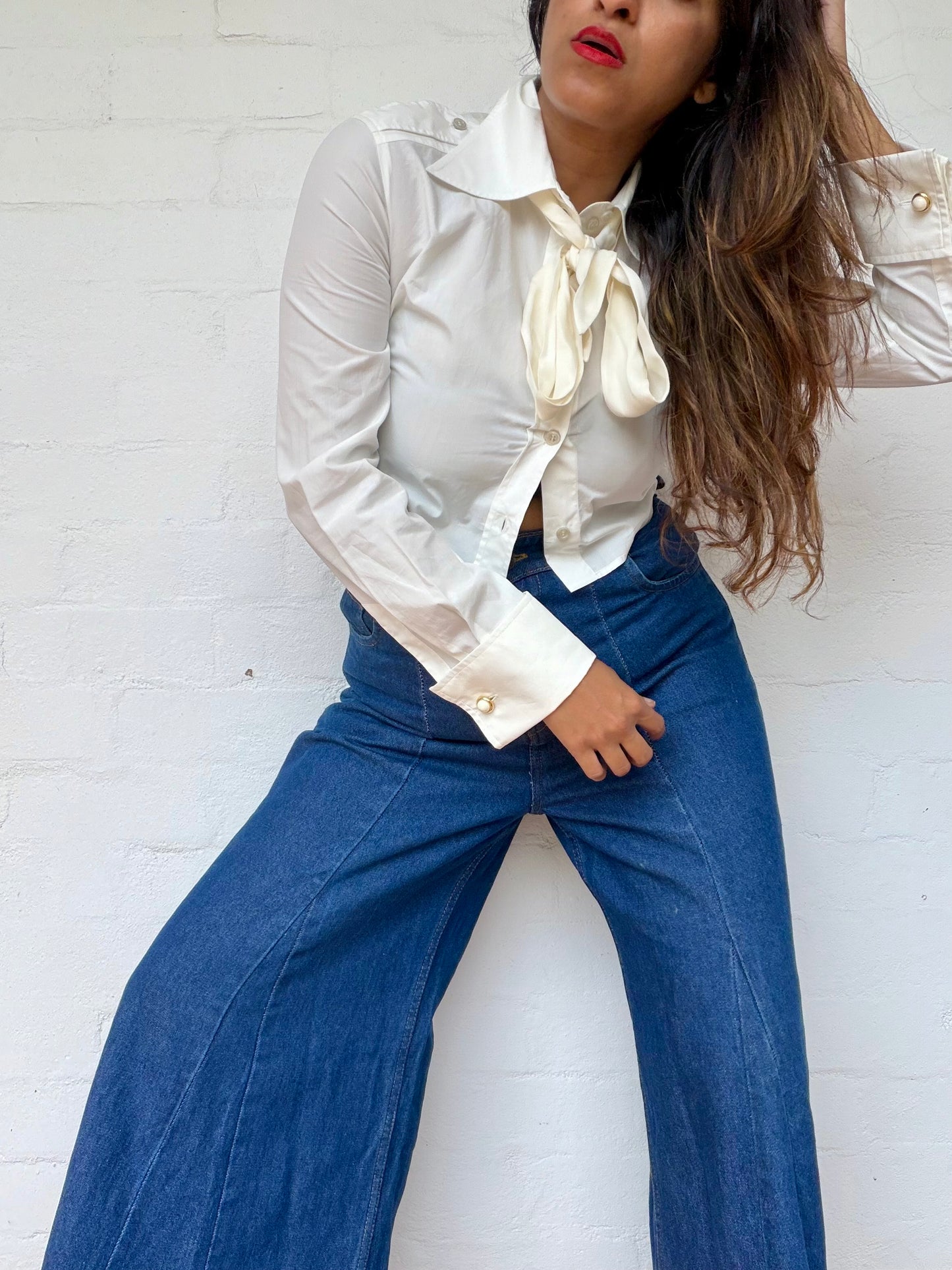 GUCCI White Cropped Shirt