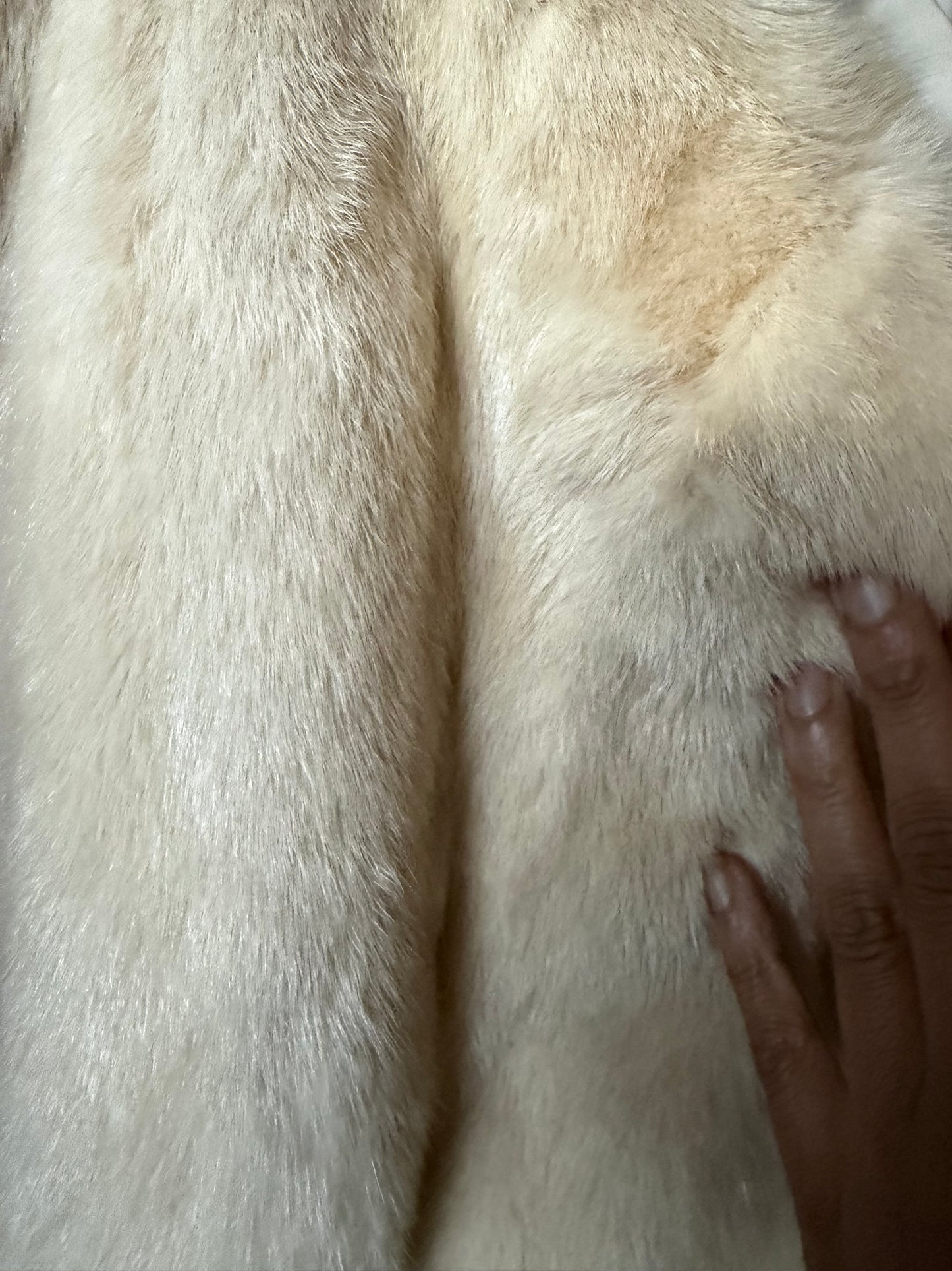 Vintage Cream long fur coat