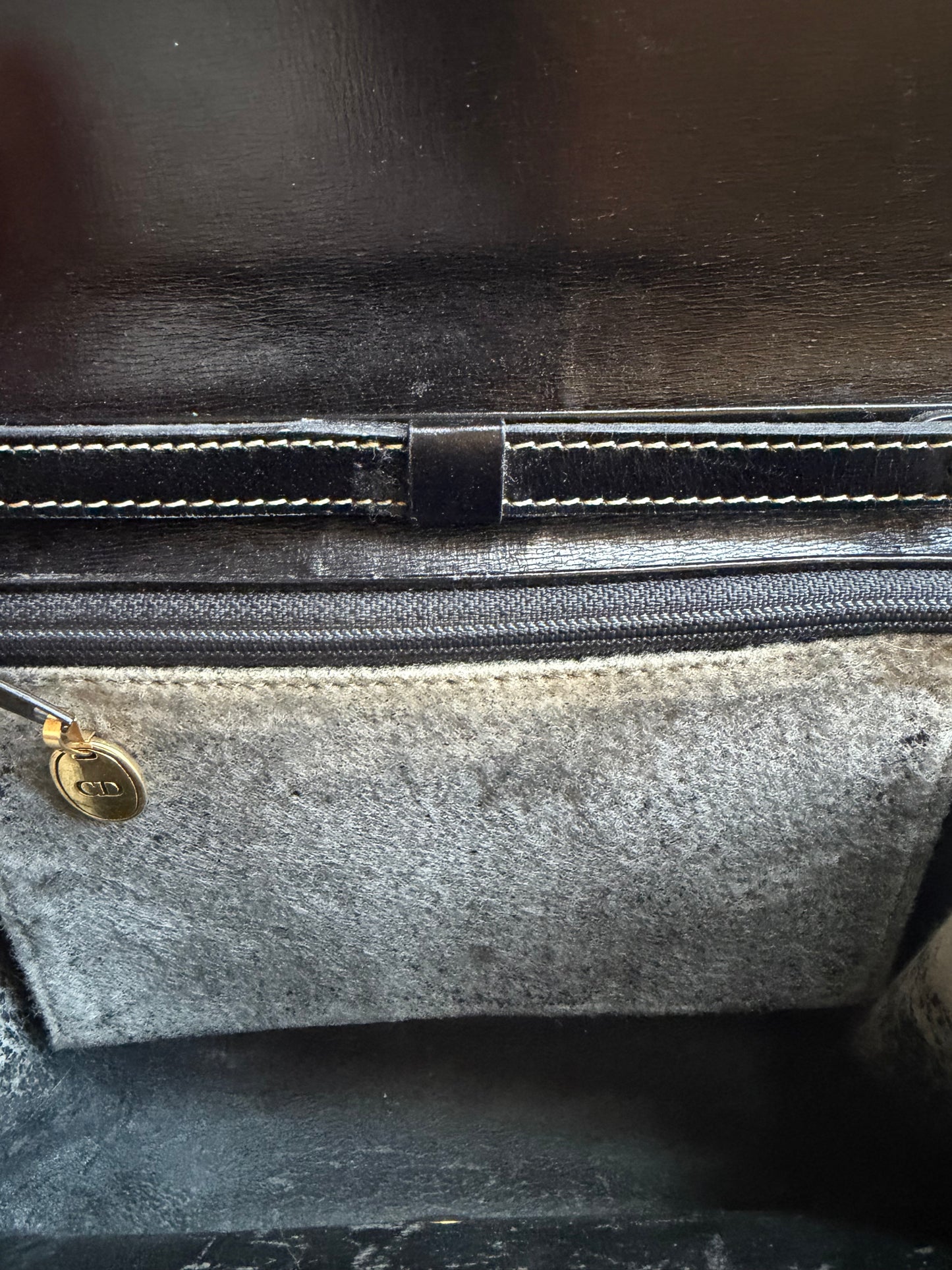 Vintage Dior Structured Top Handle Crossbody Bag
