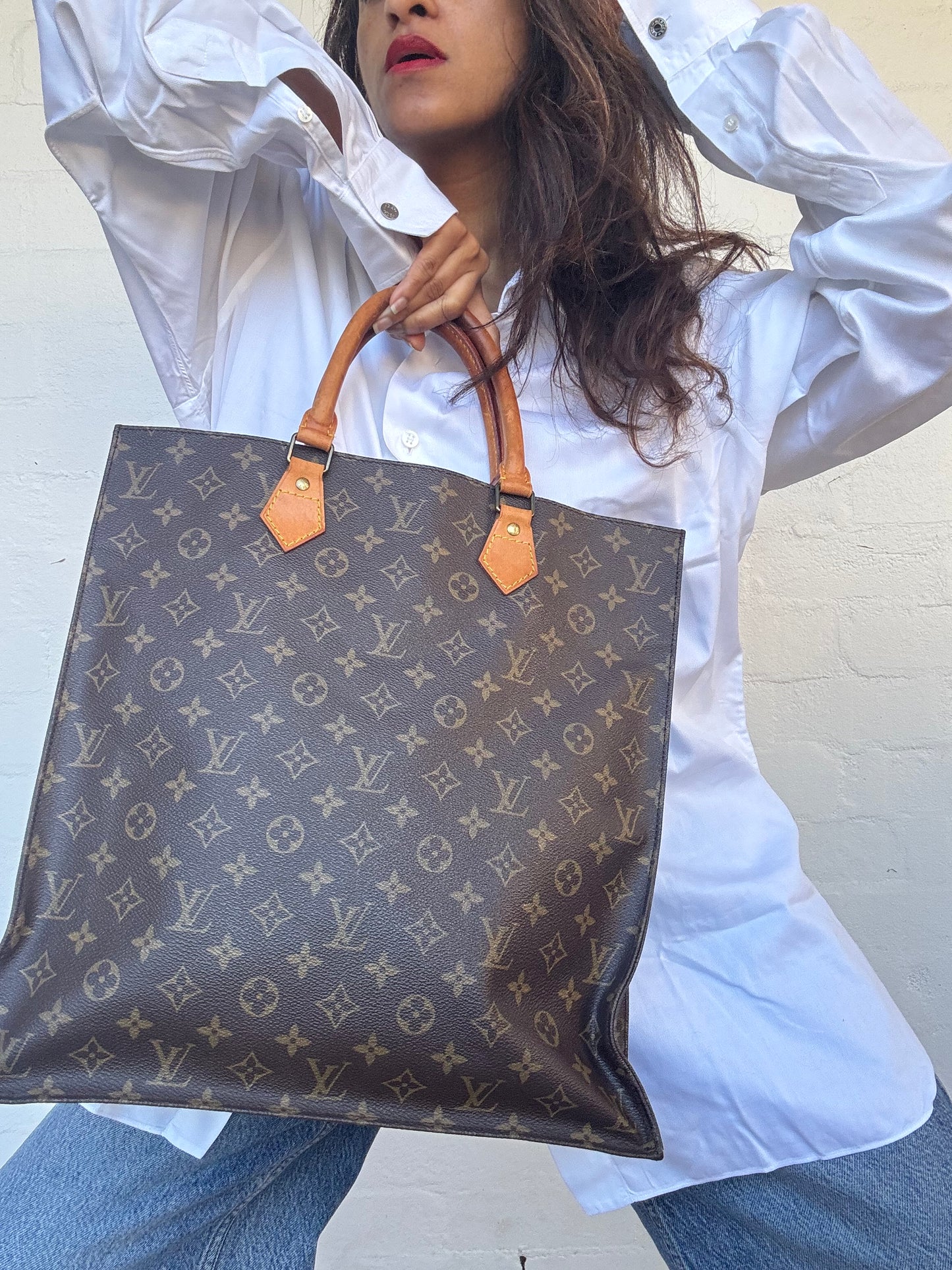 Louis Vuitton Monogram Sac Plat Tote Handbag