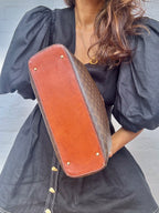 Celine Vintage Macadam Half Moon Handbag