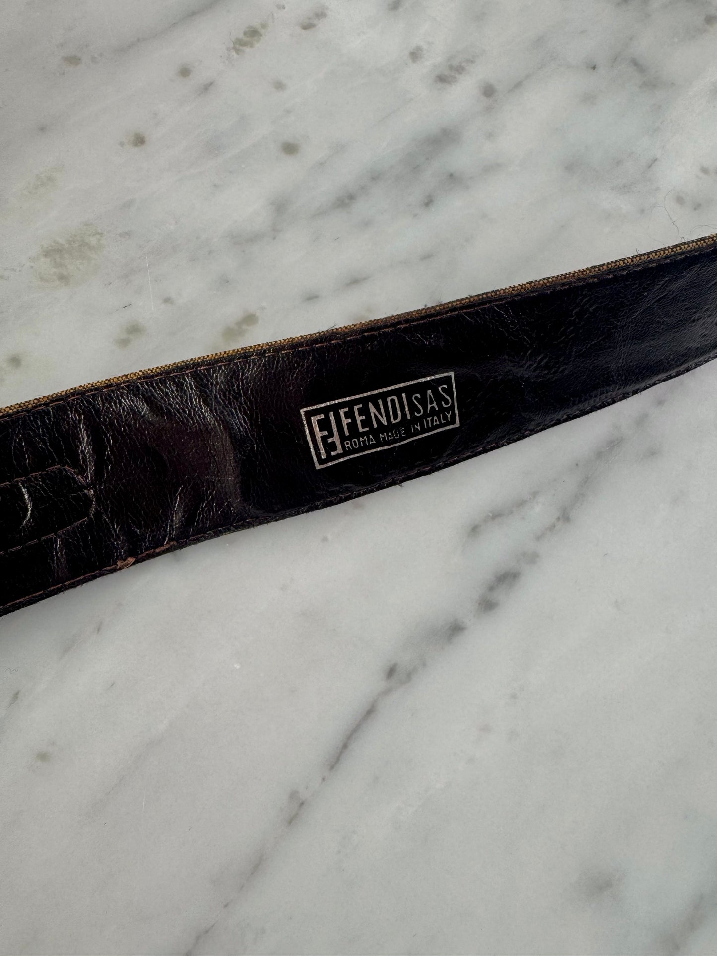 Fendi Vintage Zucca FF Clasp Belt Brown