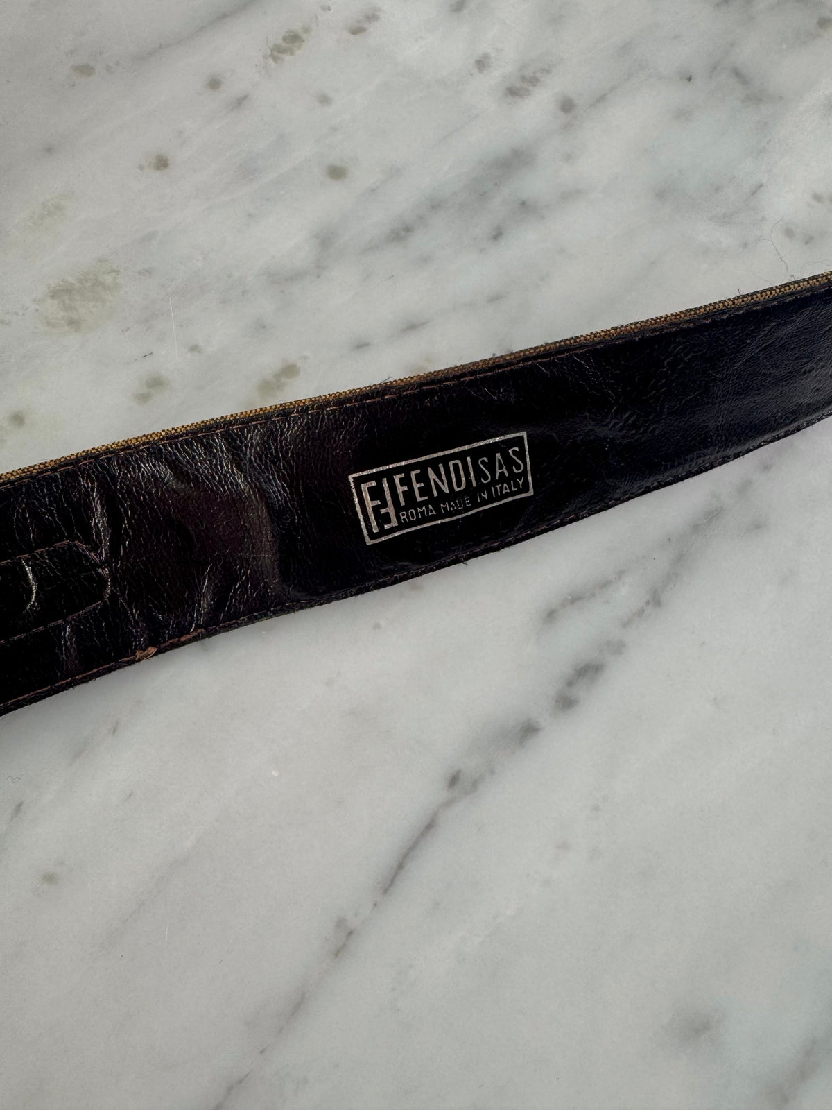 Fendi Vintage Zucca FF Clasp Belt Brown