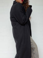 Jac + Jack Long Wool Coat - Black