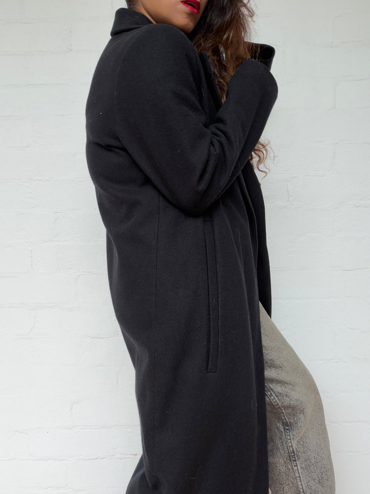 Jac + Jack Long Wool Coat - Black