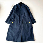 Burberry Balmacaan Trench Coat With Detachable Quilted Lining - Navy