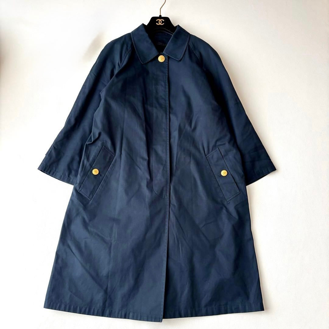 Burberry Balmacaan Trench Coat With Detachable Quilted Lining - Navy