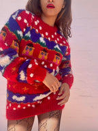 Vintage Colourful Mohair Knit Jumper