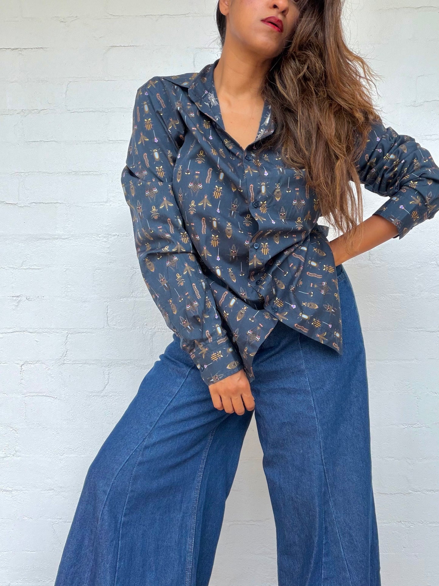 Rare Fendi Cotton Shirt - Bug Print