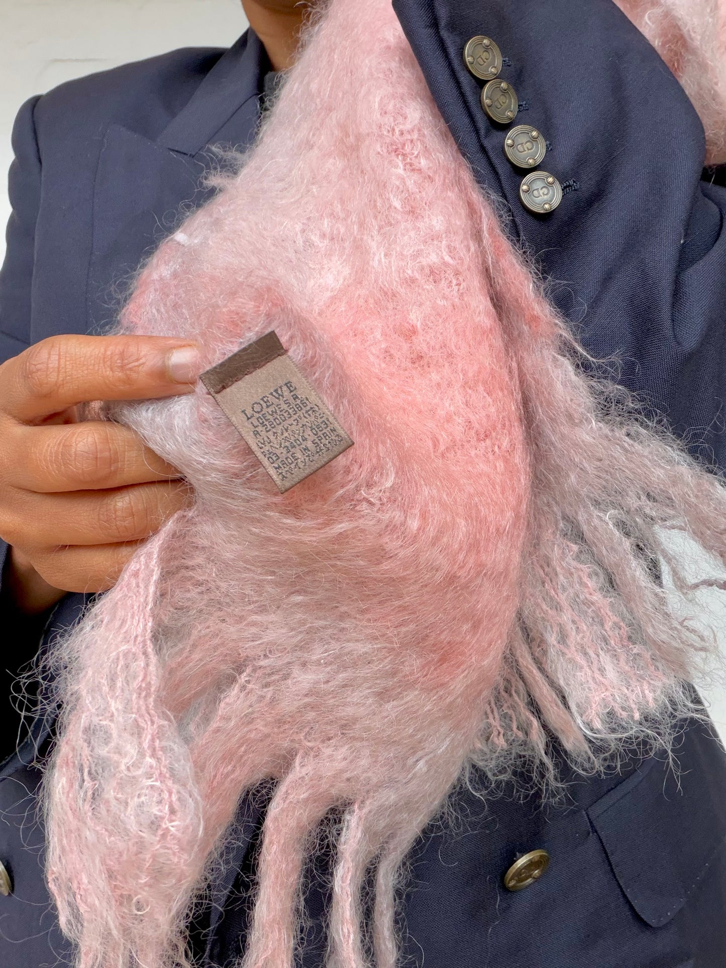 LOEWE Anagram Mohair Scarf - Pink