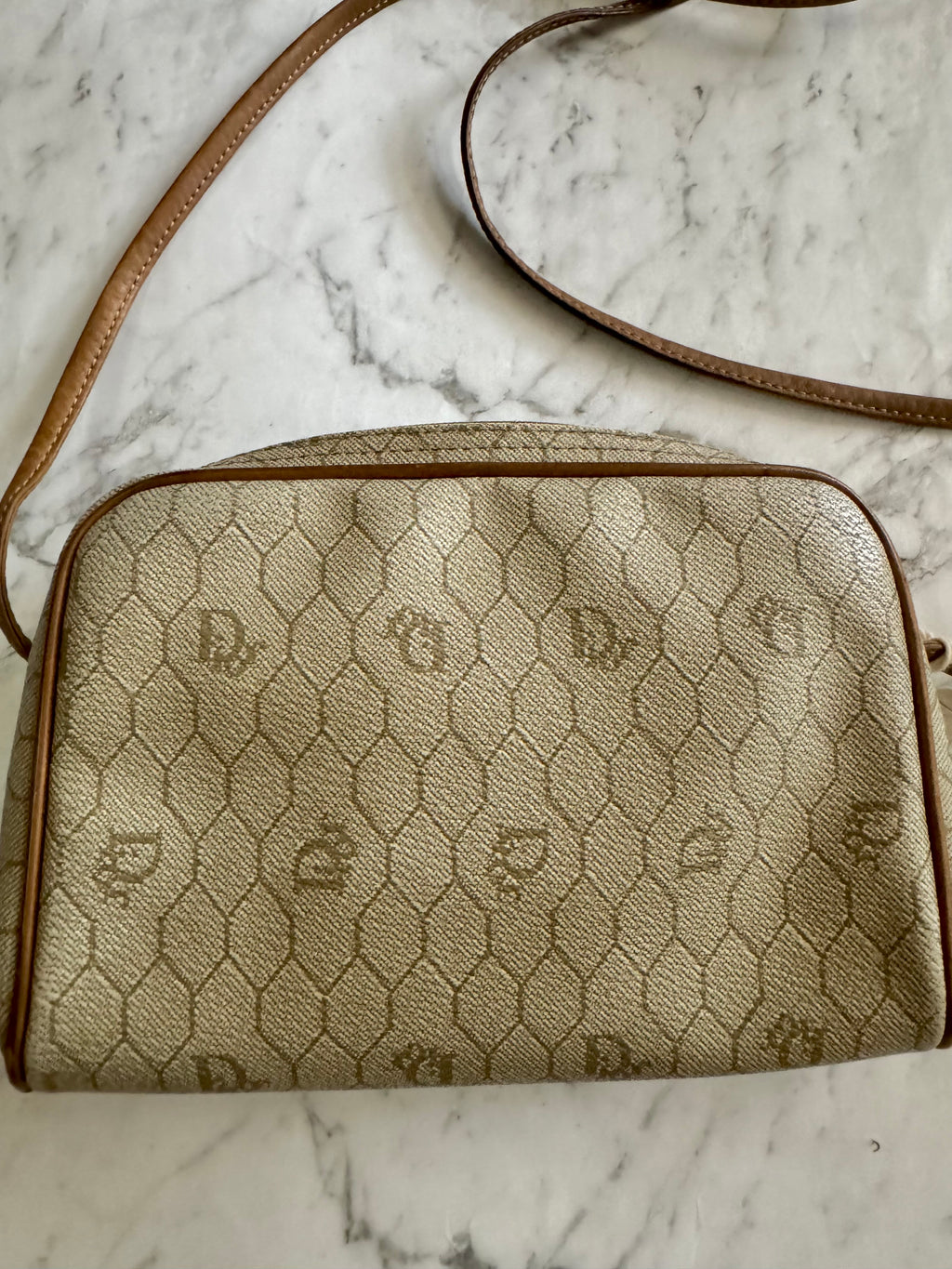 Authentic Vintage Christian Dior Monogram Honeycomb Crossbody